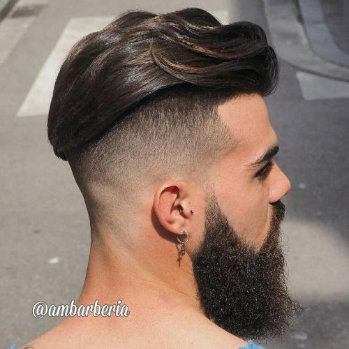 Long Top Hair Undercut With Full Beard Top 30 Disconnected Undercut Hairstyles For Men Best Men's Disconnected Undercut Haircuts 3