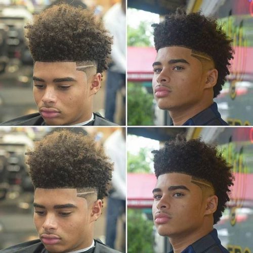 Prom Hairstyle For Black Hair Long Curls On Top And Shaved Sides Top 30 Best African American Men's Hairstyles 2020 Cool Haircuts For Black Men