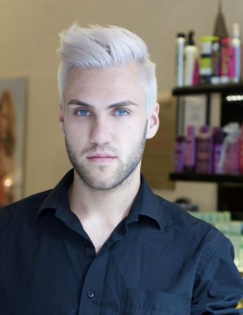 All Out Hairstyle With White Color Top 20 Stylish Highlighted Hairstyles For Men 2020 Men's Hair Color Highlights And Ideas