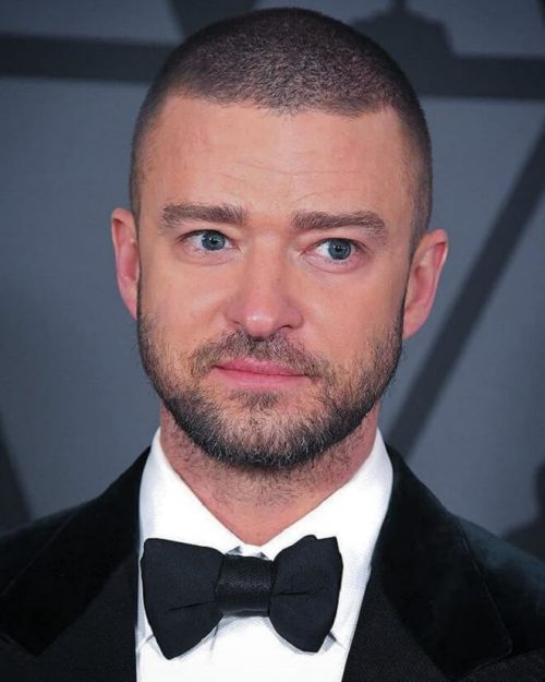Justin Timberlake Buzz Cut Hairstyle With Beard Style