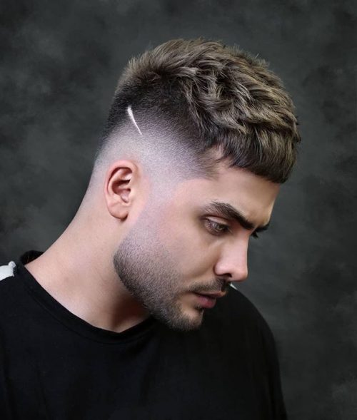 Men's Hair Messy Fringe Short Back And Sides