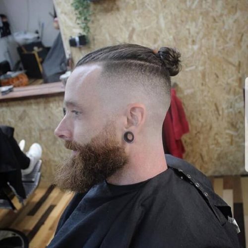 Men's Hair Short Back And Sides With Bun