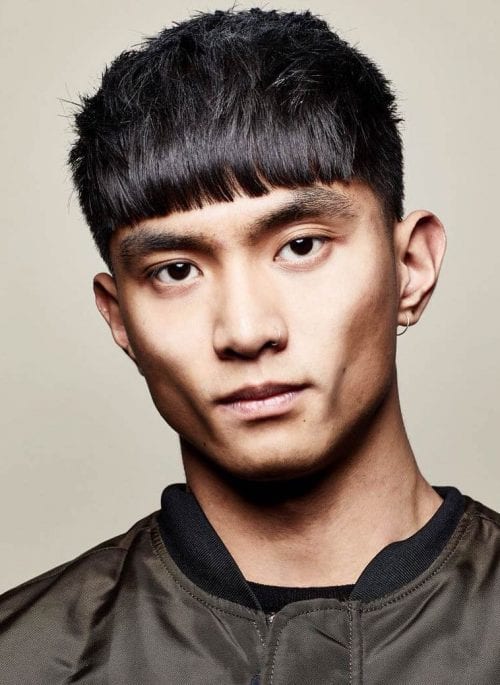 Most Popular Hairstyles For Asian Men French Crop With Straight Bangs