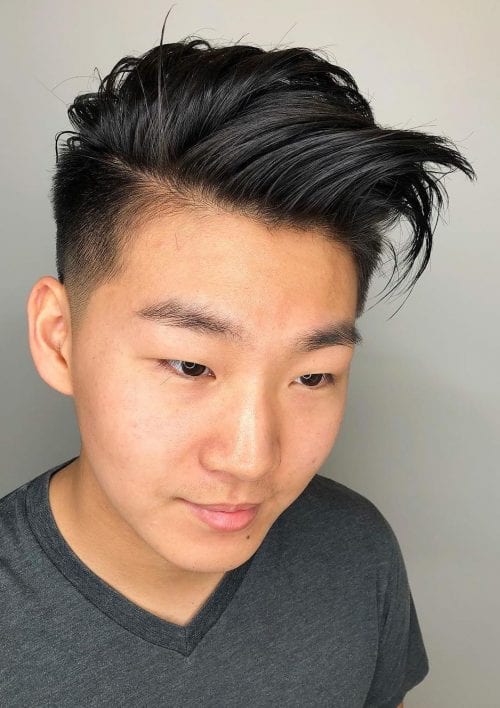 Most Popular Hairstyles For Asian Men Side Swept With Taper Fade
