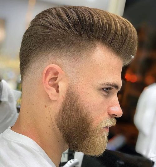 Pompadour Haristyle With Beard 35 Popular Men's Short Back & Sides Hairuts Tapered Short Back And Sides Hairsytle