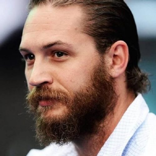 Tom Hardy Mullet Hairstyle With Beard