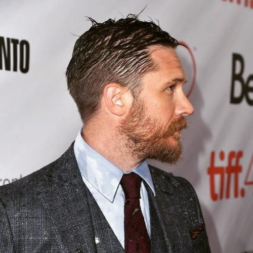 Tom Hardy Wet And Textured Hairstyle