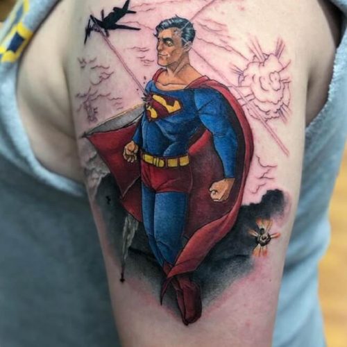 Top 35 Best Superman Tattoo Designs For Men In 2020 Awesome Superman Ideas Dc Comics Tattoo