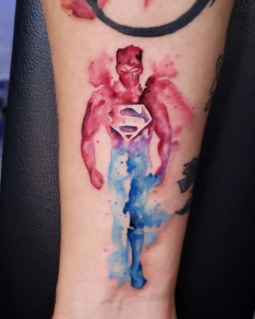 Top 35 Best Superman Tattoo Designs For Men In 2020 Awesome Superman Ideas Water Color Tattoo