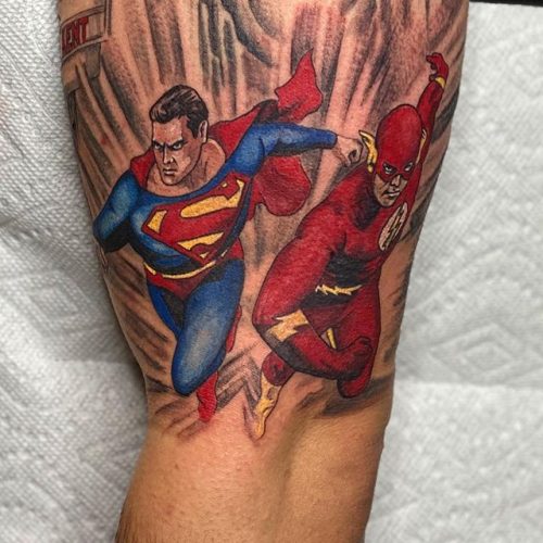 Flash Superman Tattoo Top 35 Best Superman Tattoo Designs For Men In 2020 Awesome Superman Ideas