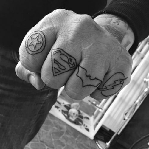 Superhero Logo Tattoo On Finger