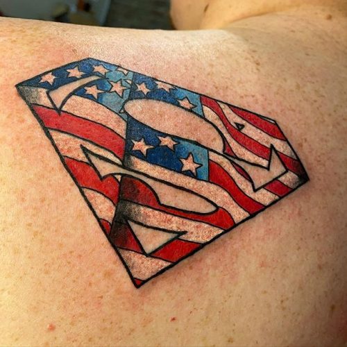 Superman American Flag Tattoo