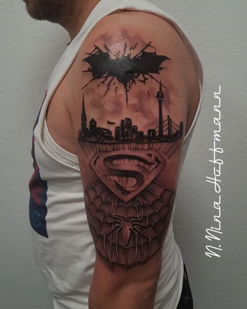 Superman Half Sleeve Tattoo Top 35 Best Superman Tattoo Designs For Men In 2020 Awesome Superman Ideas