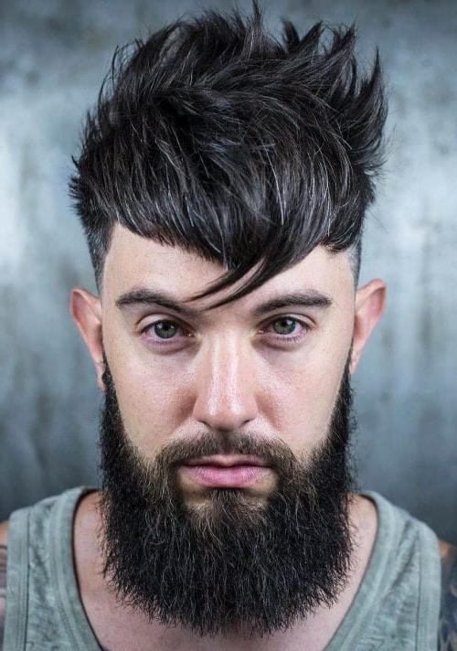30 Best Men's Angular Fringe Haircuts 2020 Angular Fringe Hairstyles For Men Edgy Fringe With Spikes And Beard