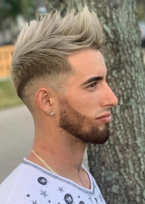 Crop Top Fade Haircut For Summer 2020 Men's Hairstyle Dyed Spiky Crop Top And Medium Fade
