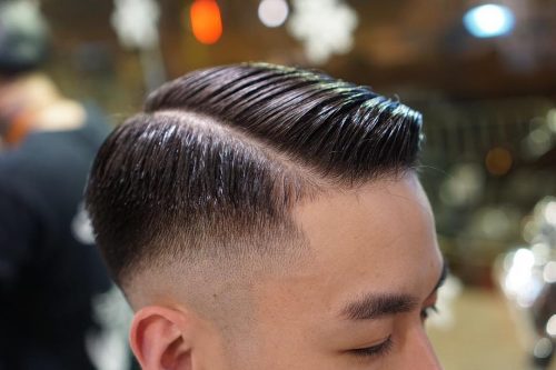 Latest Gentlemen Hairstyles 2020 Slick Side Part + Low Bald Fade