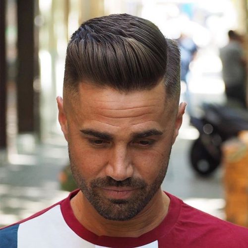 Men's Short Classic Business Haircut Side Parted Short Pompadour