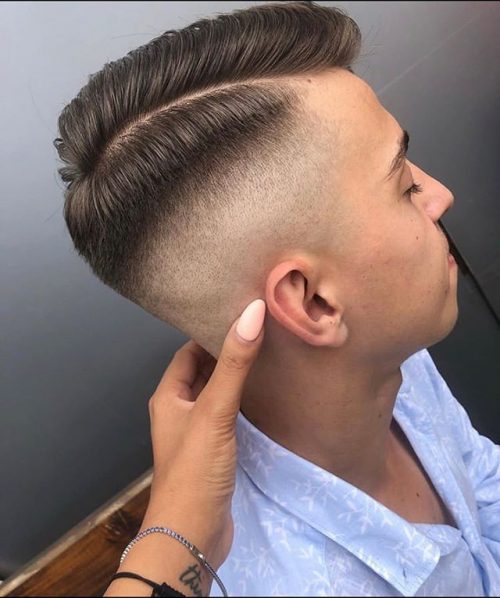 Short Side Part Hairstyle For Men With Fade Men's Short Classic Business Haircut