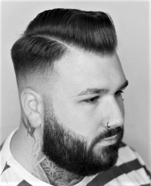 Thin Textured Side Part Receding Hair And Tapered Fade