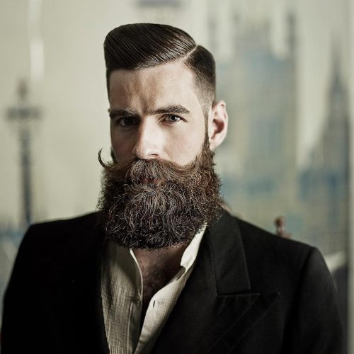Gentleman Side Part Hairstyle With Full Beard Latest Gentlemen Hairstyles 2020