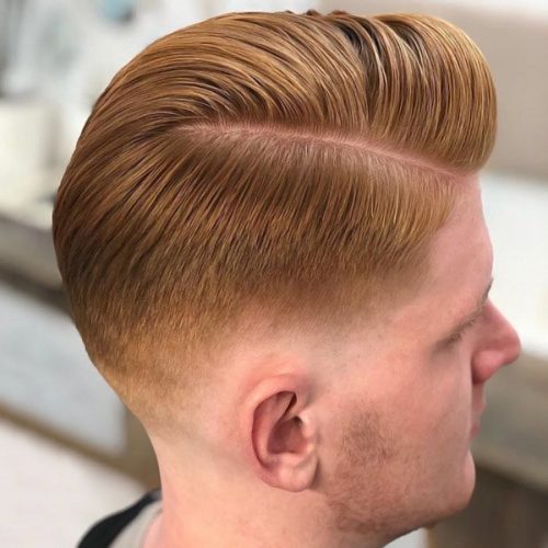 30 Men's Red Color Hairstyles Dapper Haircut With Side Part
