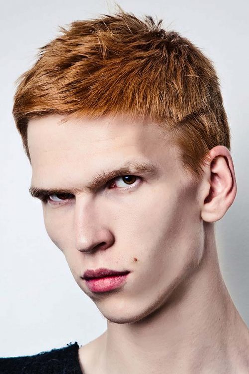 30 Men's Red Color Hairstyles Crew Cut Hair Style