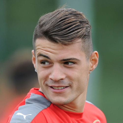 40+ Best Football Players Haircuts Soccer Hairstyles For Guys Granit Xhaka + Undercut + Modern Comb Over