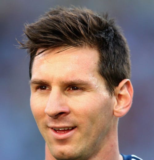 40+ Best Football Players Haircuts Soccer Hairstyles For Guys Lionel Messi + Textured Messy Hair + Tapered Sides