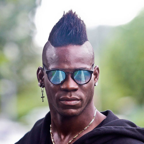 40+ Best Football Players Haircuts Soccer Hairstyles For Guys Mario Balotelli + Classic Long Mohawk
