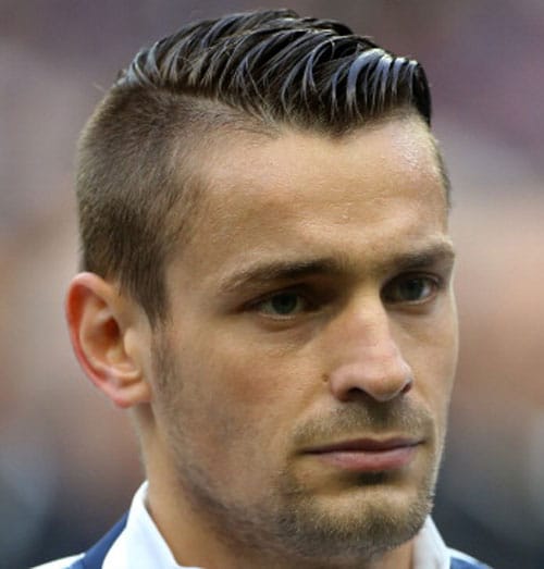 40+ Best Football Players Haircuts Soccer Hairstyles For Guys Mathieu Debuchy + Slick Comb Over Undercut