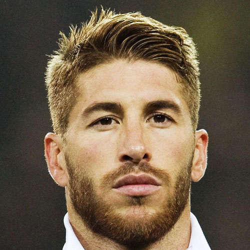 40+ Best Football Players Haircuts Soccer Hairstyles For Guys Sergio Ramos + High Fade + Side Swept Fringe