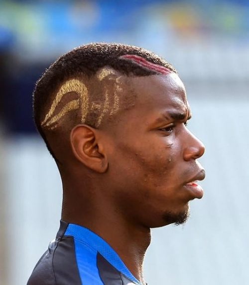 40+ Best Football Players Haircuts Soccer Hairstyles For Guys Shaved Detailing – Paul Pogba