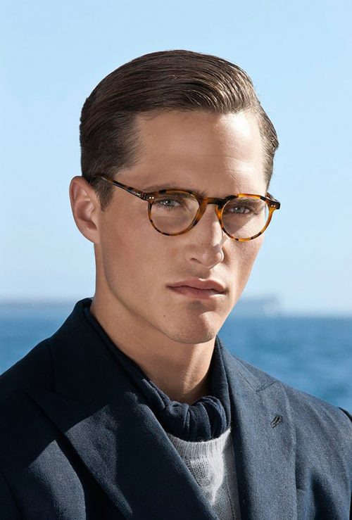 50+ Best Haircuts For Men With Glasses Hard Slick Side Part Hairstyle