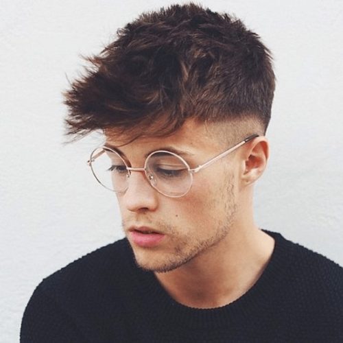 50+ Best Haircuts For Men With Glasses Rebellious Fade Haircut