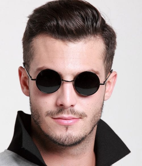 50+ Best Haircuts For Men With Glasses Slicked Back Undercut With Round Glasses