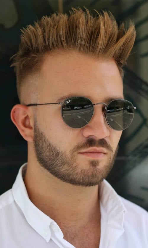 50+ Best Haircuts For Men With Glasses Spiky With Burst Fade