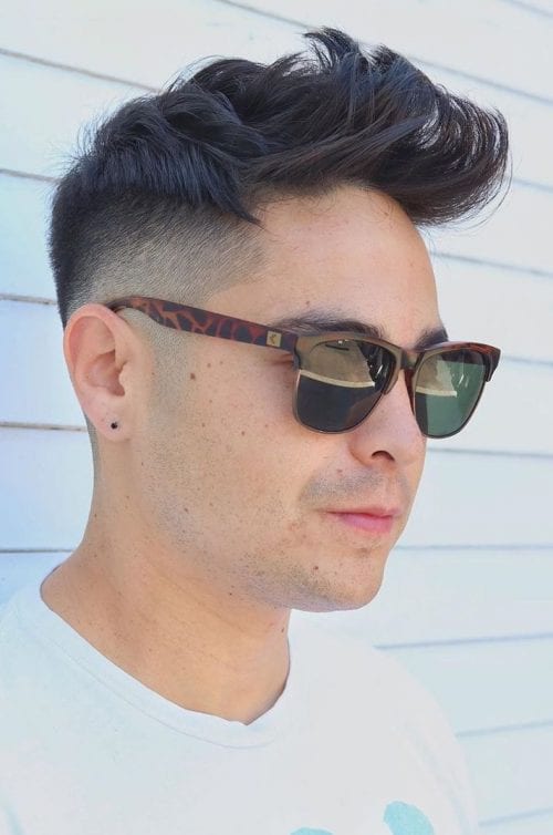 50+ Best Haircuts For Men With Glasses Undercut Taper With Swavy Top