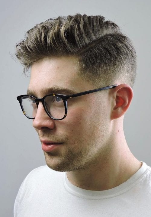 50+ Best Haircuts For Men With Glasses Brushed Up Wavy Look