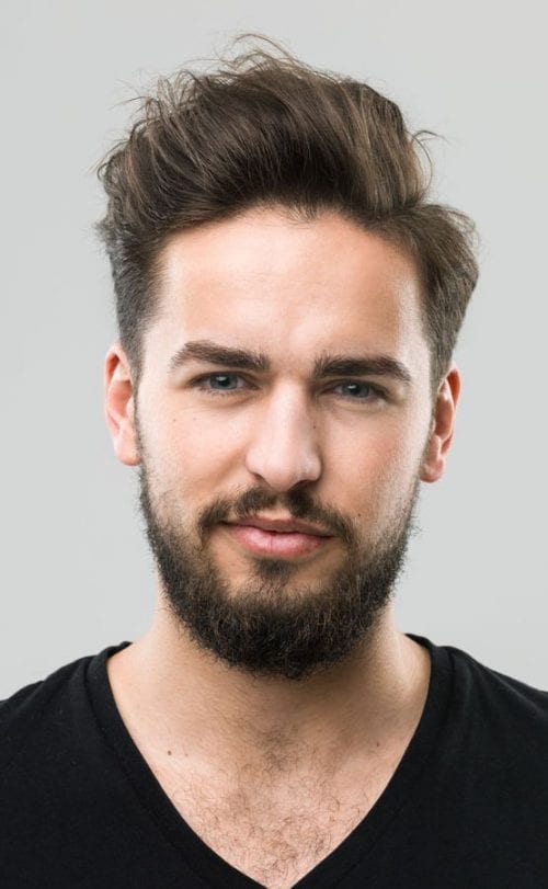 Mid Length Hair For Big Forehead Men