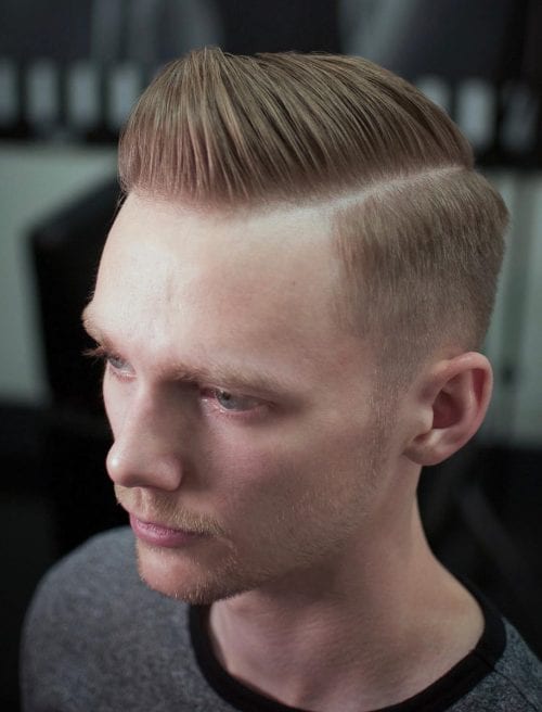Neat Pompadour Hairstyle For Big Forehead Men