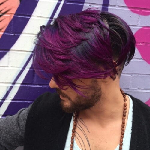 Deep Plum Mens Hair Color Best Hair Dyes For Men Mens Hair Color Trends 2021 Colorful Hairstyle Ideas For Men