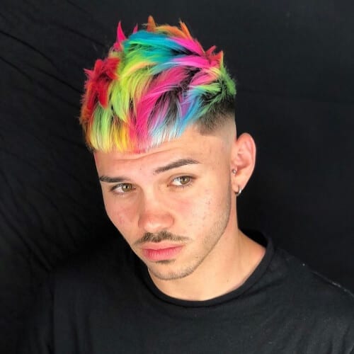 Rainbow Mens Hair Color Best Hair Dyes For Men Mens Hair Color Trends 2021 Colorful Hairstyle Ideas For Men