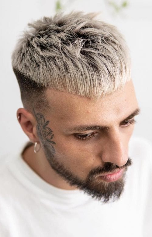 Blond French Crop With Beard Best Hair Dyes For Men Mens Hair Color Trends 2021 Colorful Hairstyle Ideas For Men