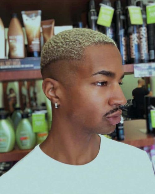 Black Man With Short Blond Hair, Shaved Sides