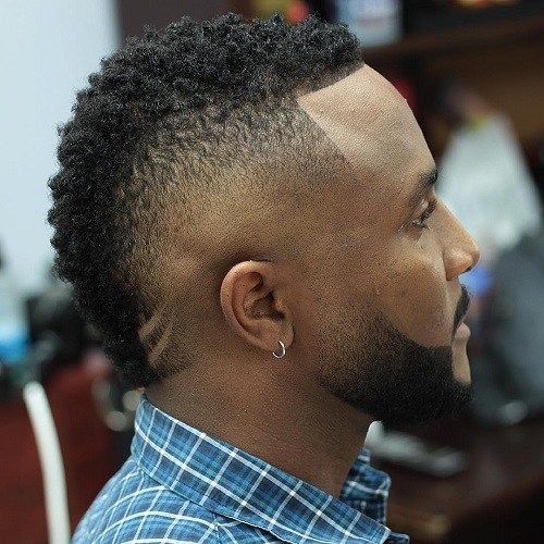 Faux Hawk With Side Fade And Beard
