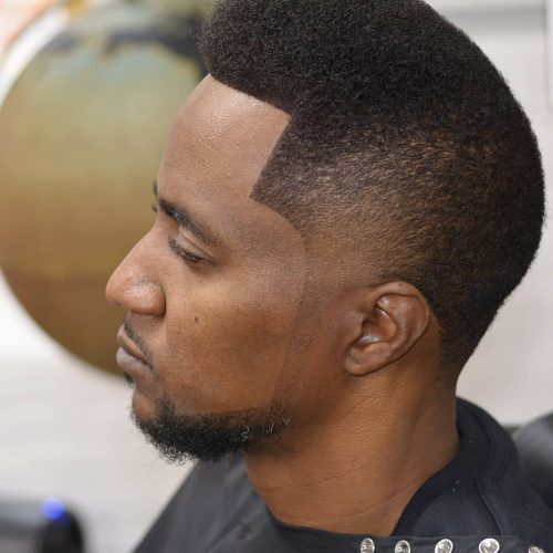 Classic Pomp Shape With Temple Fade Short Pompadour For Black Guy Top 100 Best Black Men's Short Haircuts 2021