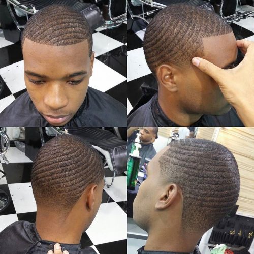 Short Buzz With 360 Waves Haircut For Black Guy Top 100 Best Black Men's Short Haircuts 2021
