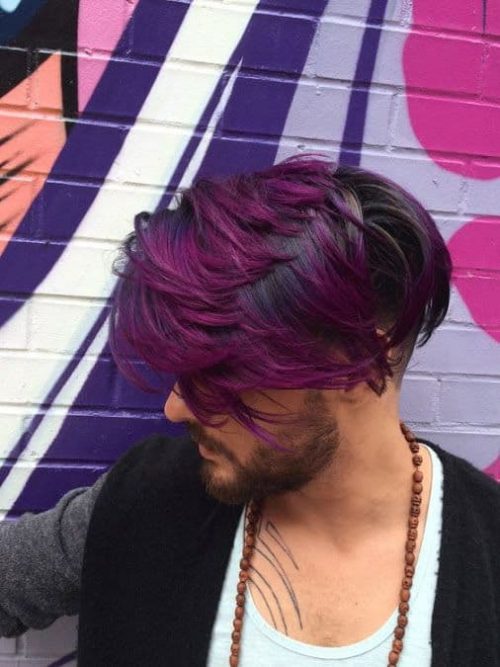 Midlength Funky Purple Hairstyles