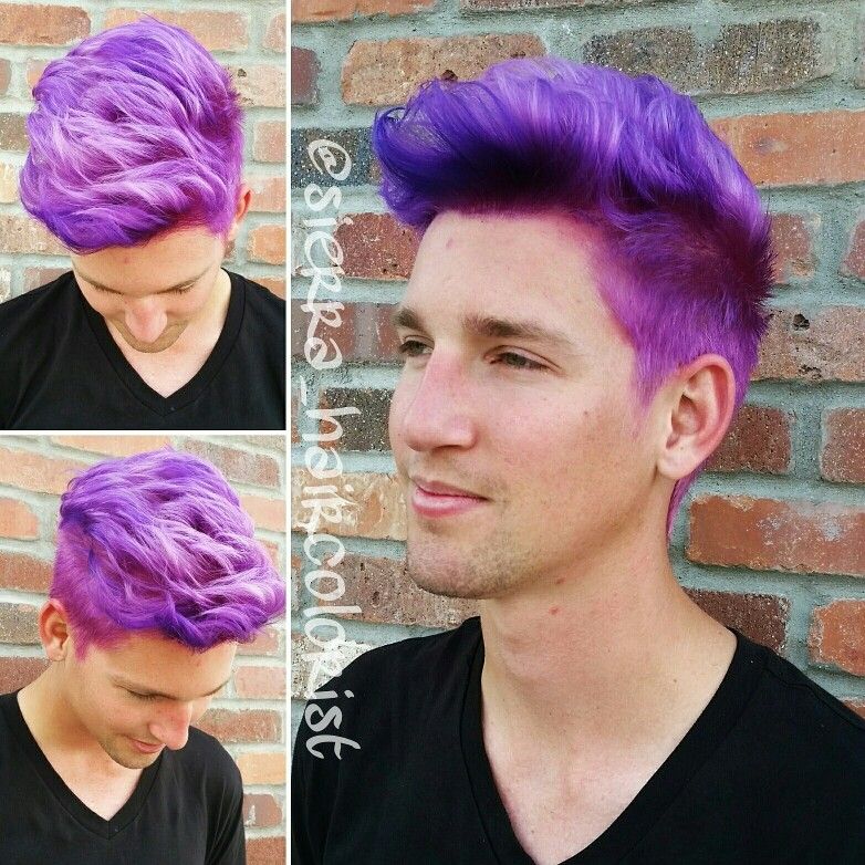 Purple Haircuts With Blond Highlights.