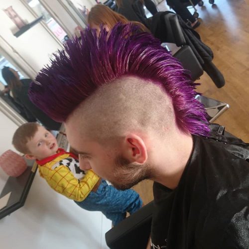 Purple Mohawk For Men Eye Catching Purple Hairstyles For Men 2021